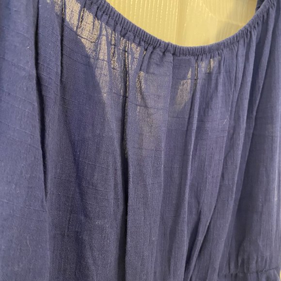 Juniors' B. Smart Blue Ruffled Milkmaid Mini Dress - Size 7 - Picture 5 of 5